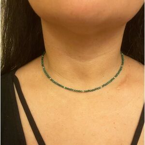 14k gold faceted emerald necklace